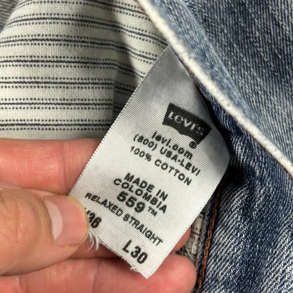 Levi's Classic Relaxed Straight 559 Jeans Medium Wash Denim Blue 36x30